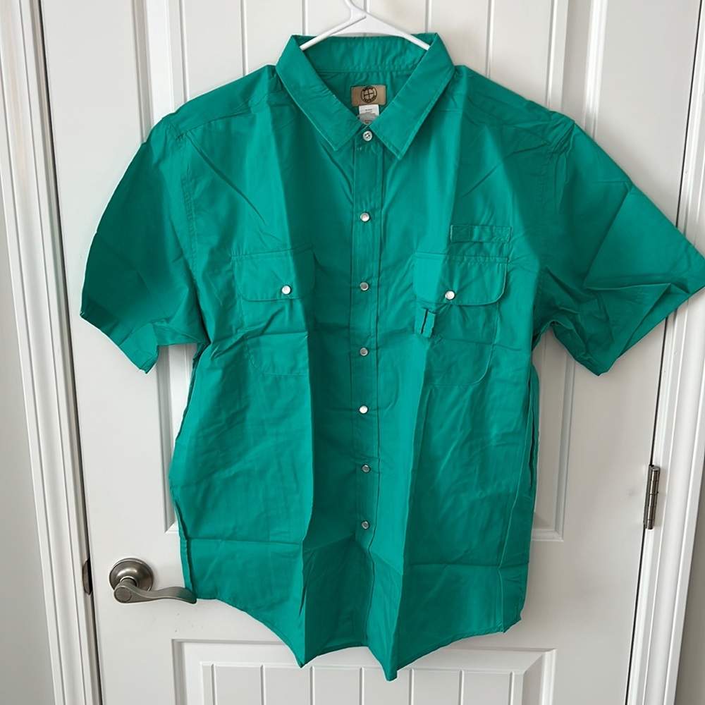 Haband Travelers Men’s Short Sleeve Snap Button Shirt XL
